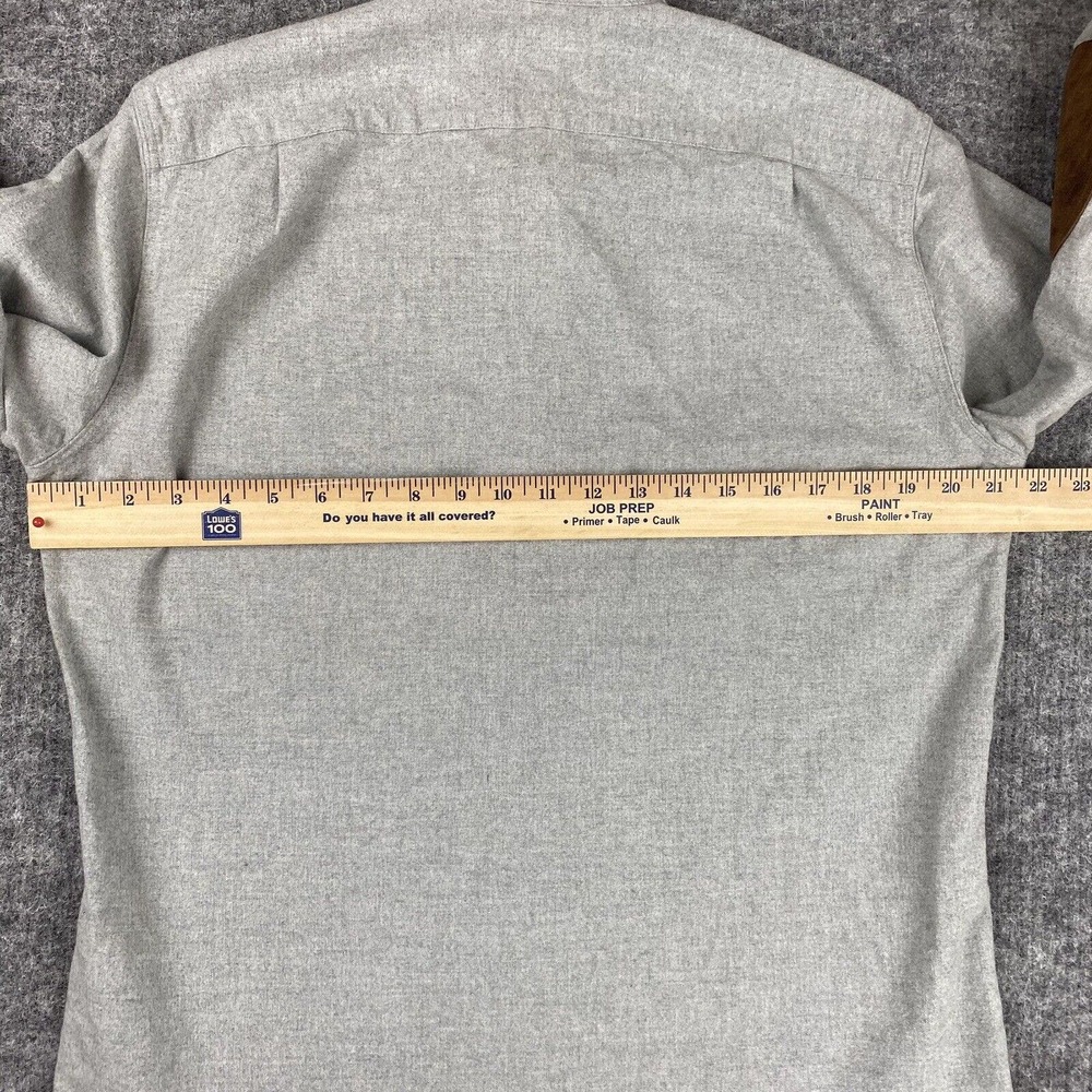 J. Crew Shirt Men Medium Gray Flannel Leather Elbow Patches - Picture 8 of 11